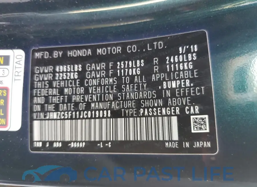 JHMZC5F11JC019098# 12
