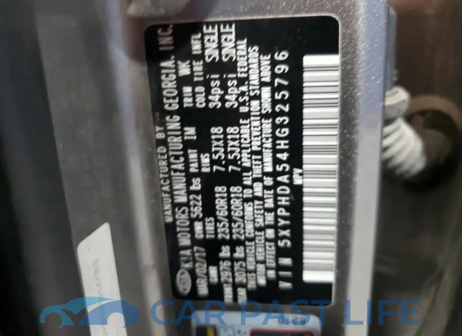 5XYPHDA54HG325796# 13