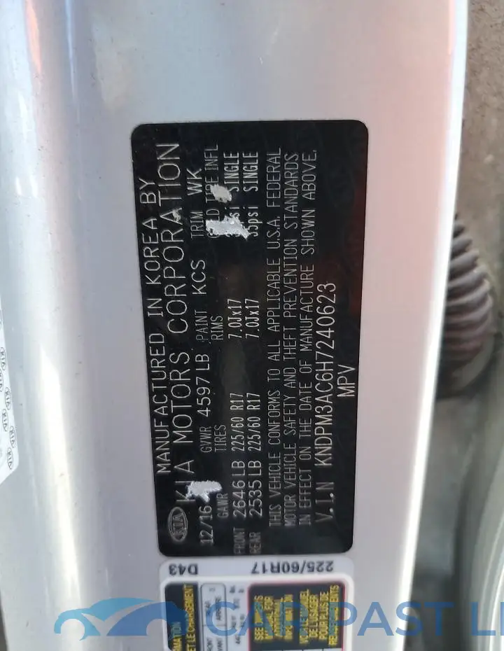 KNDPM3AC6H7240623# 13