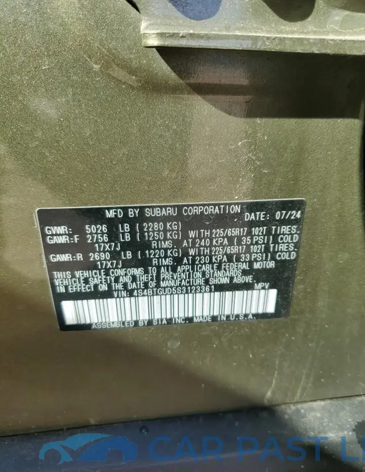 4S4BTGUD5S3123361# 12