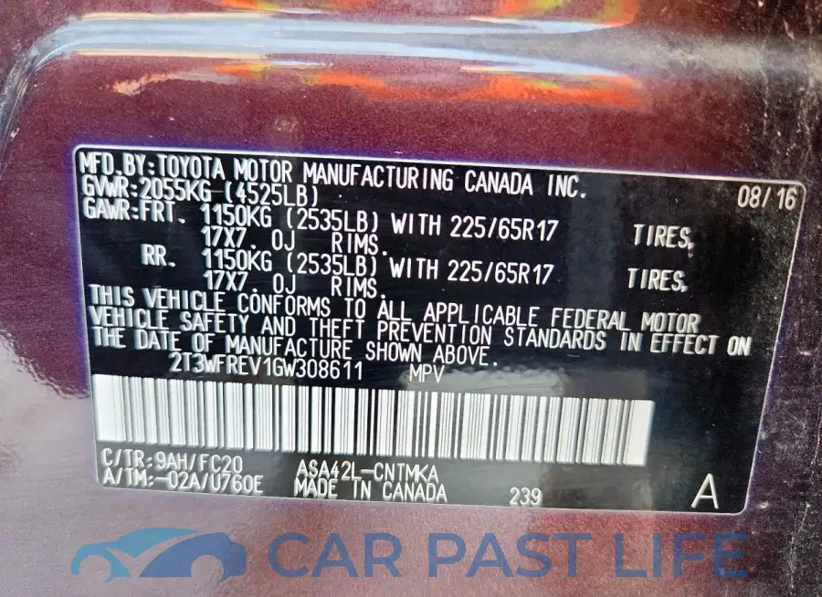 2T3WFREV1GW308611# 13