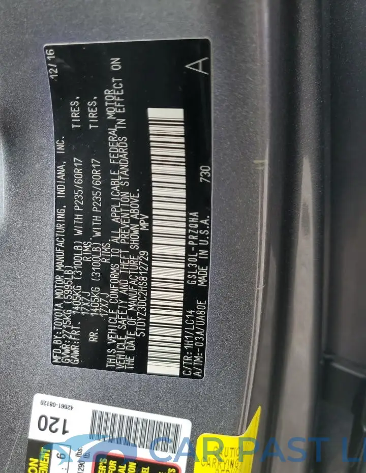 5TDYZ3DC2HS812729# 13
