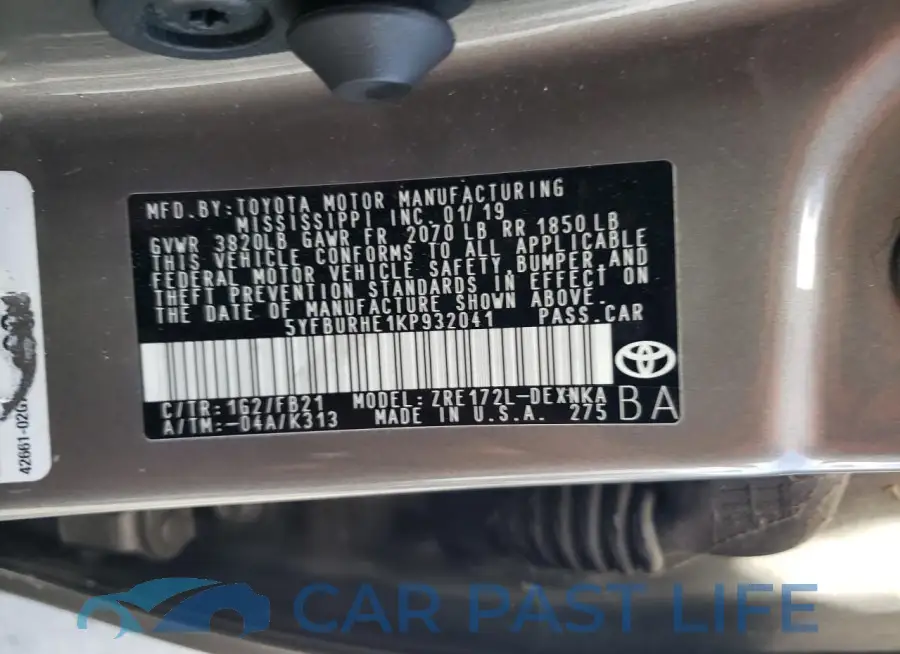 5YFBURHE1KP932041# 12