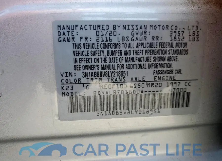 3N1AB8BV8LY218951# 12