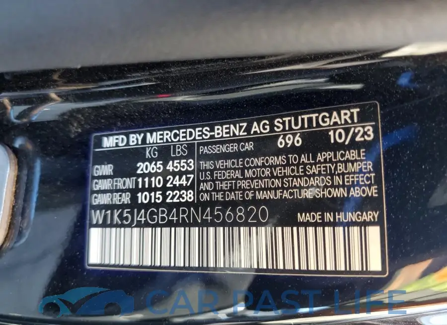 W1K5J4GB4RN456820# 12