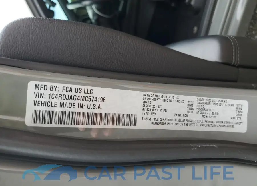 1C4RDJAG4MC574196# 13