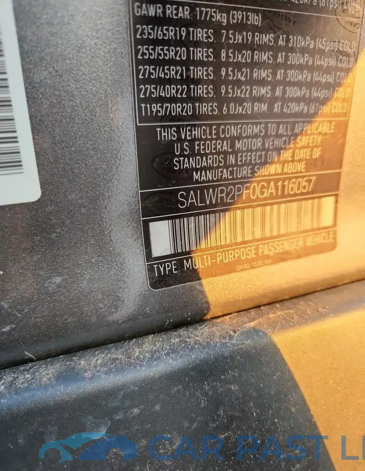 SALWR2PF0GA116057# 12