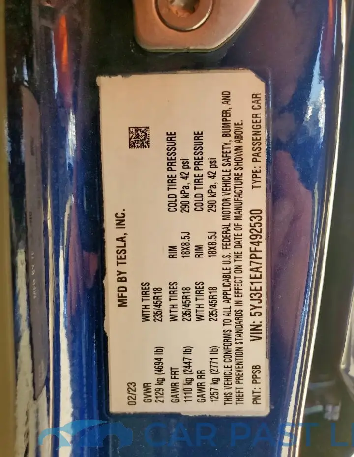 5YJ3E1EA7PF492530# 14