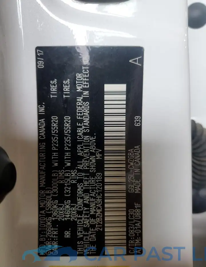 2T2BZMCA9HC120189# 14