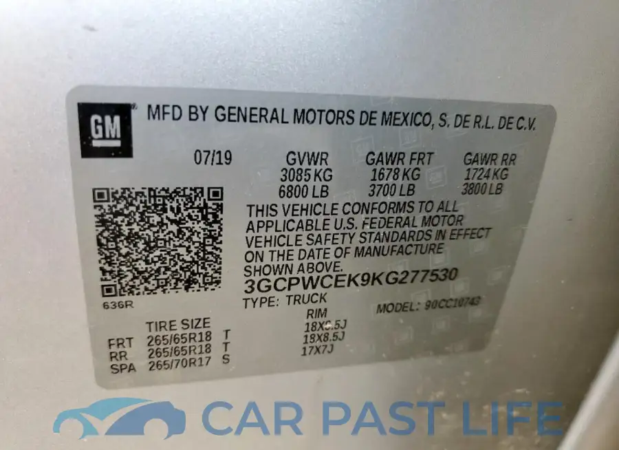 3GCPWCEK9KG277530# 12