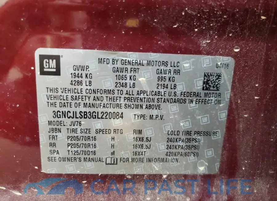 3GNCJLSB3GL220084# 13