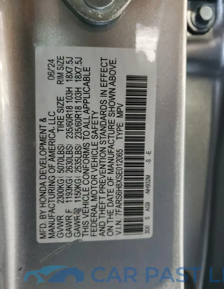 7FARS6H8XSE012065# 13