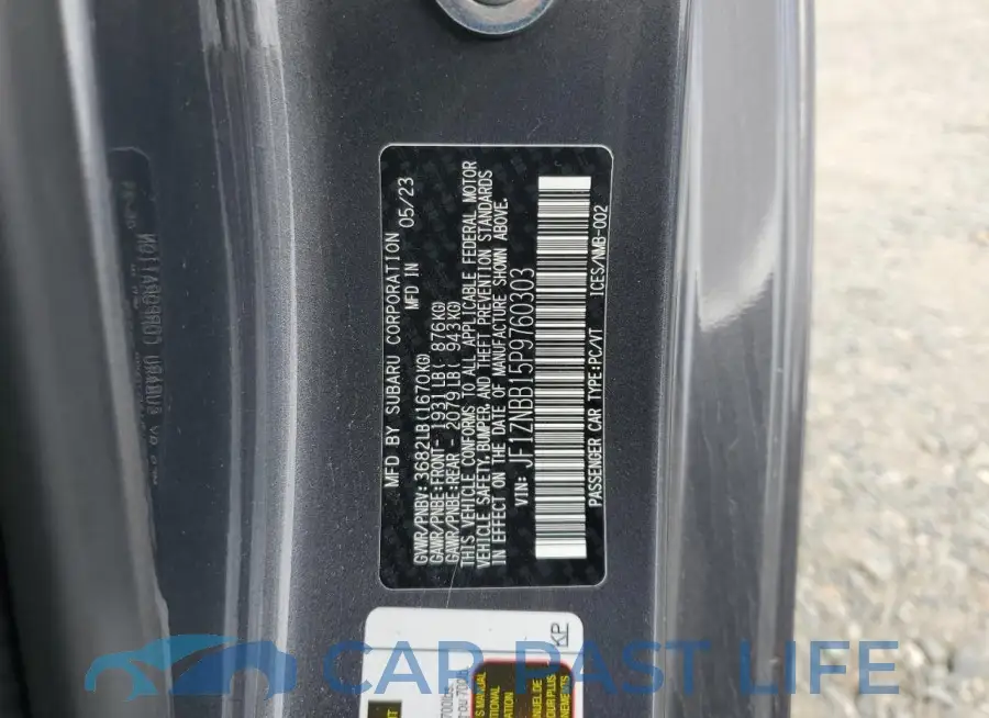 JF1ZNBB15P9760303# 12