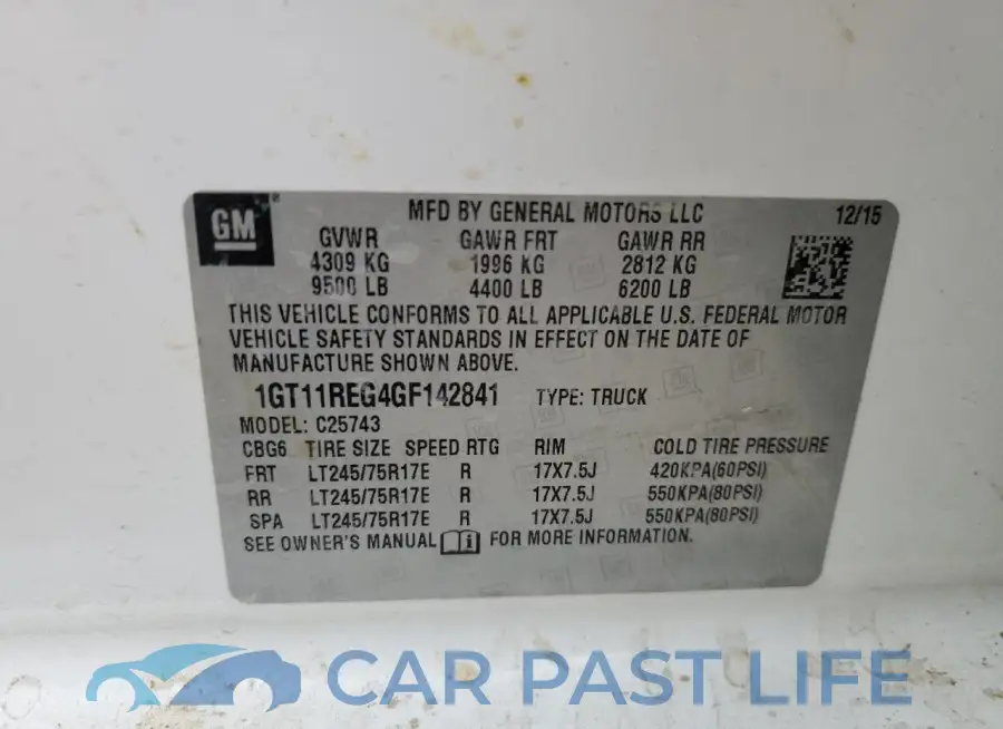 1GT11REG4GF142841# 12