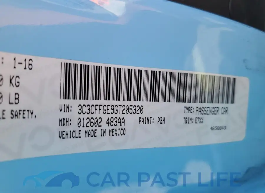 3C3CFFGE9GT205320# 13