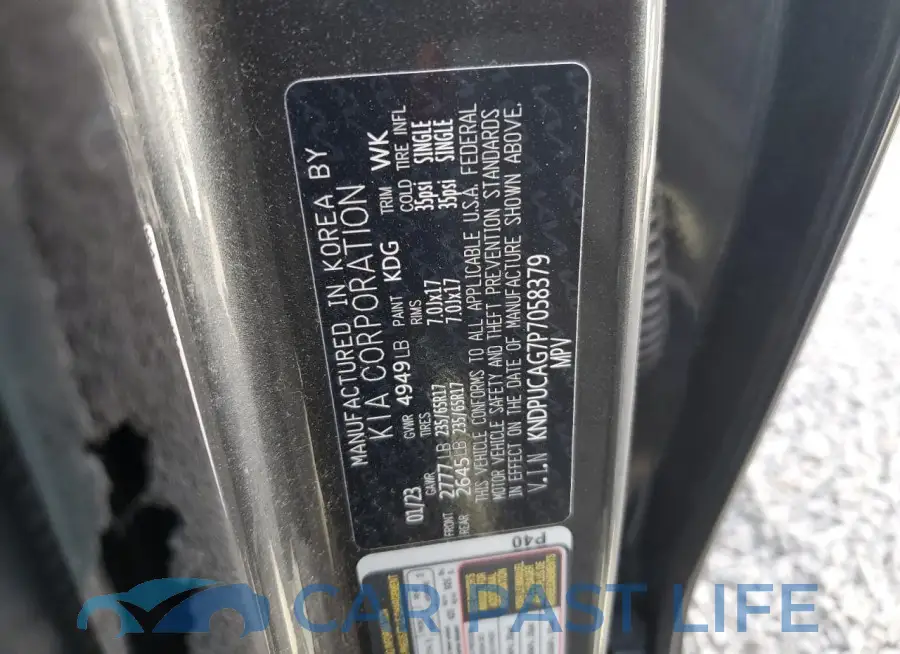 KNDPUCAG7P7058379# 13