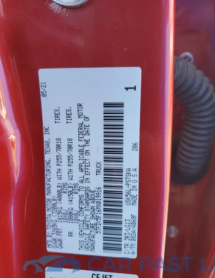 5TFDY5F16MX019916# 13