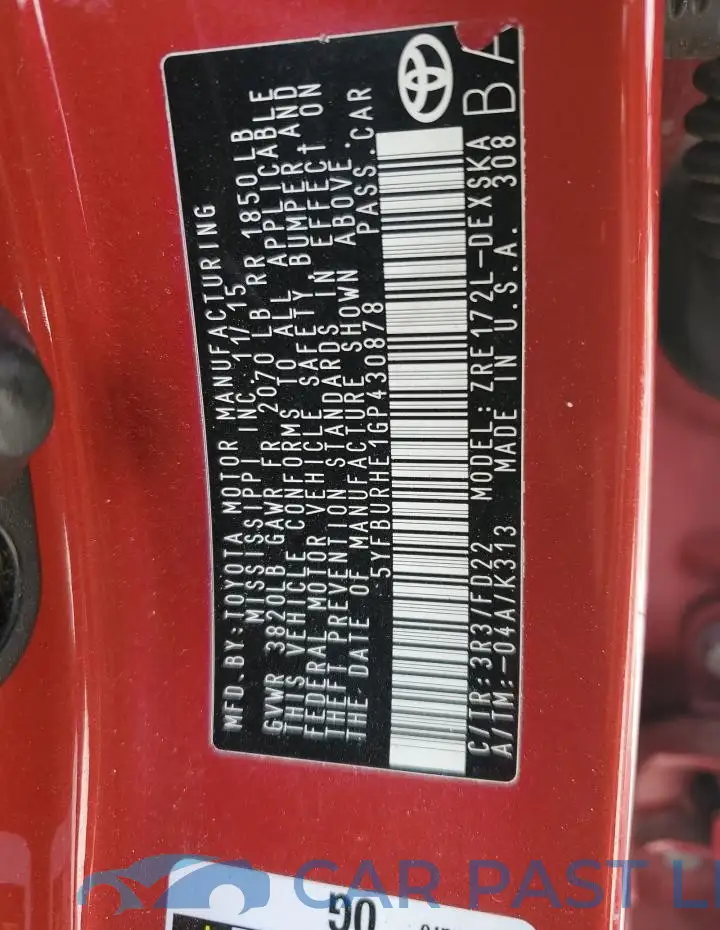 5YFBURHE1GP430878# 12