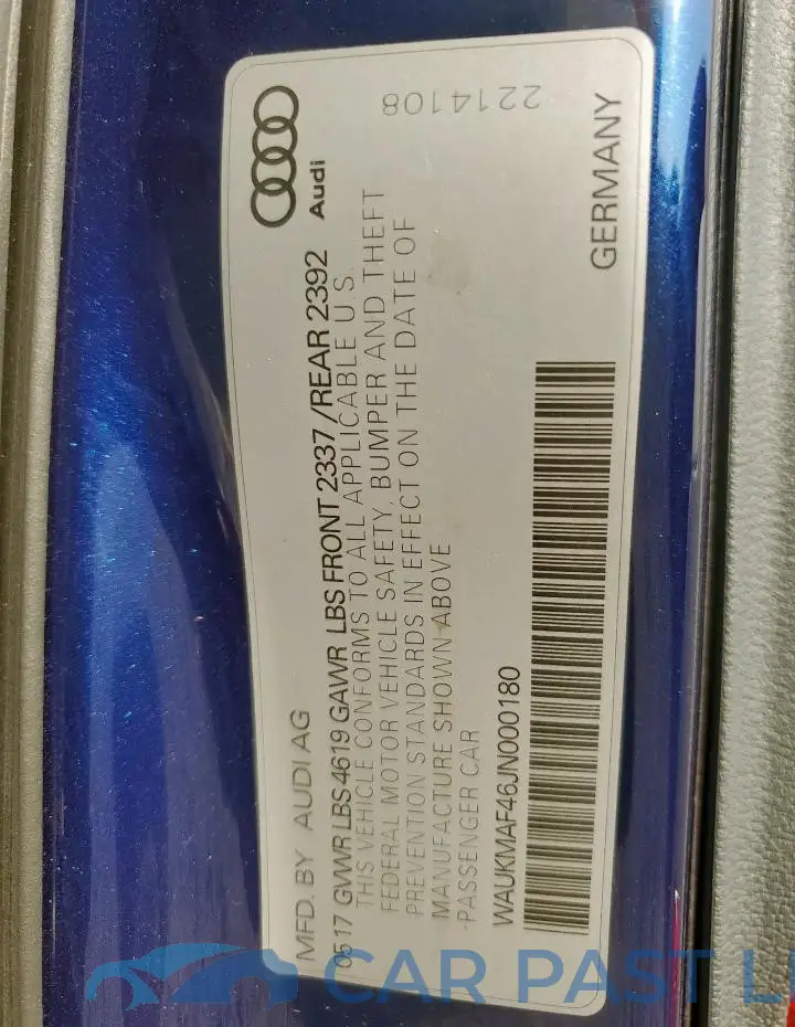 WAUKMAF46JN000180# 13