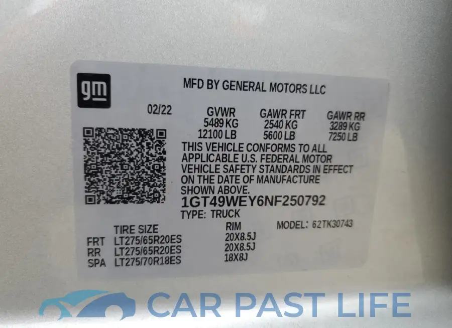 1GT49WEY6NF250792# 12