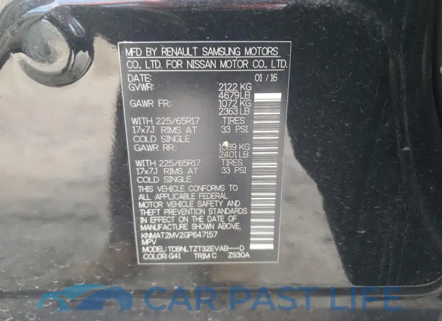 KNMAT2MV2GP647157# 13