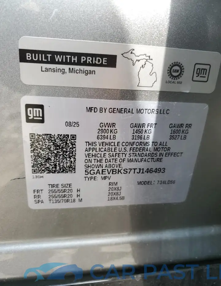 5GAEVBKS7TJ146493# 14