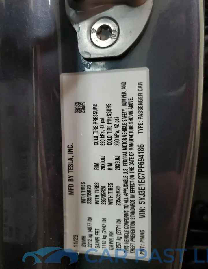 5YJ3E1EC7PF694186# 12