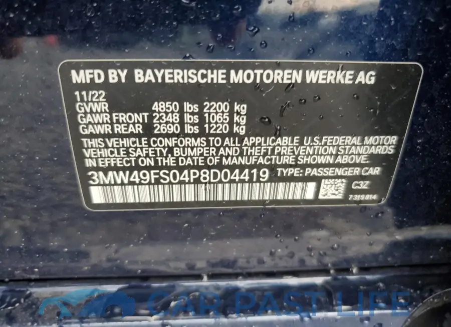3MW49FS04P8D04419# 13