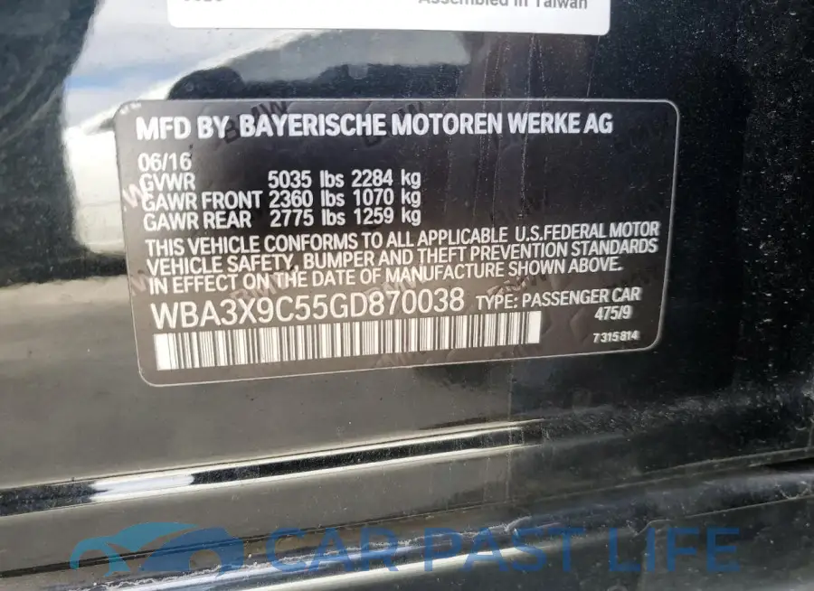 WBA3X9C55GD870038# 14