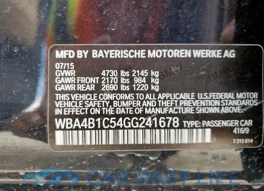 WBA4B1C54GG241678# 12