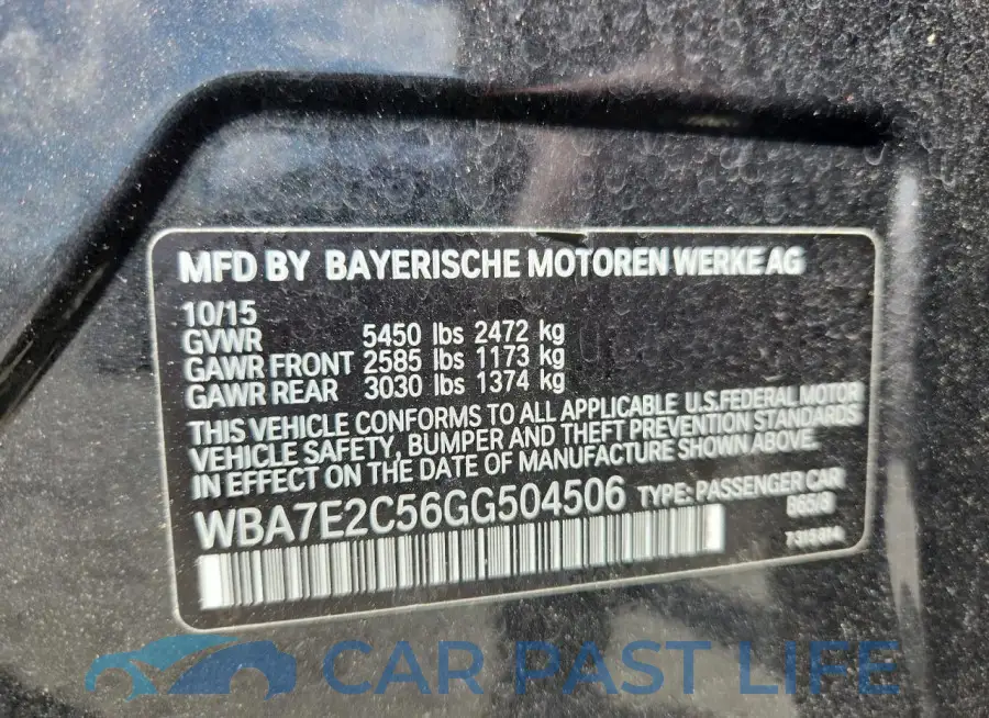 WBA7E2C56GG504506# 12