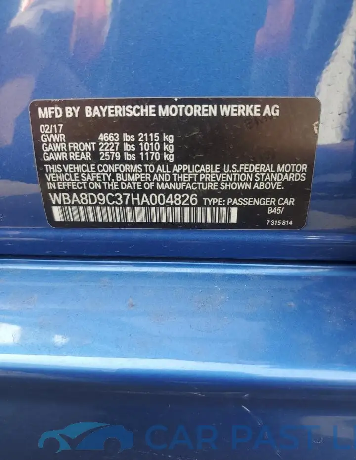 WBA8D9C37HA004826# 12