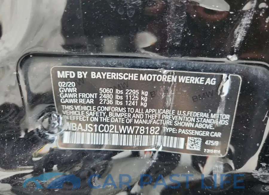 WBAJS1C02LWW78182# 12