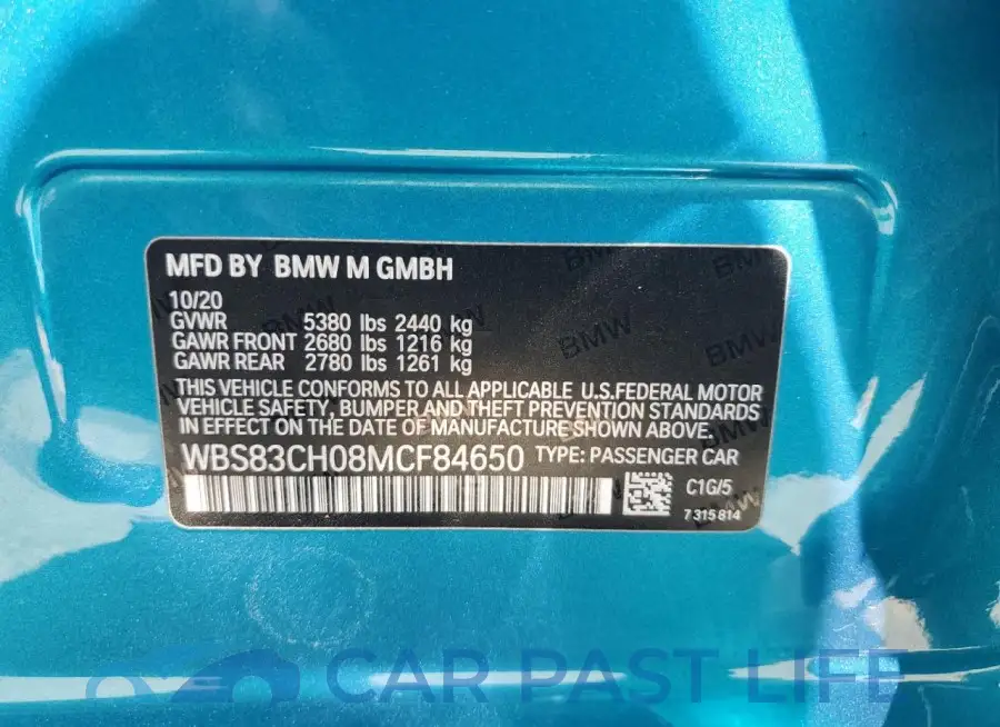WBS83CH08MCF84650# 12