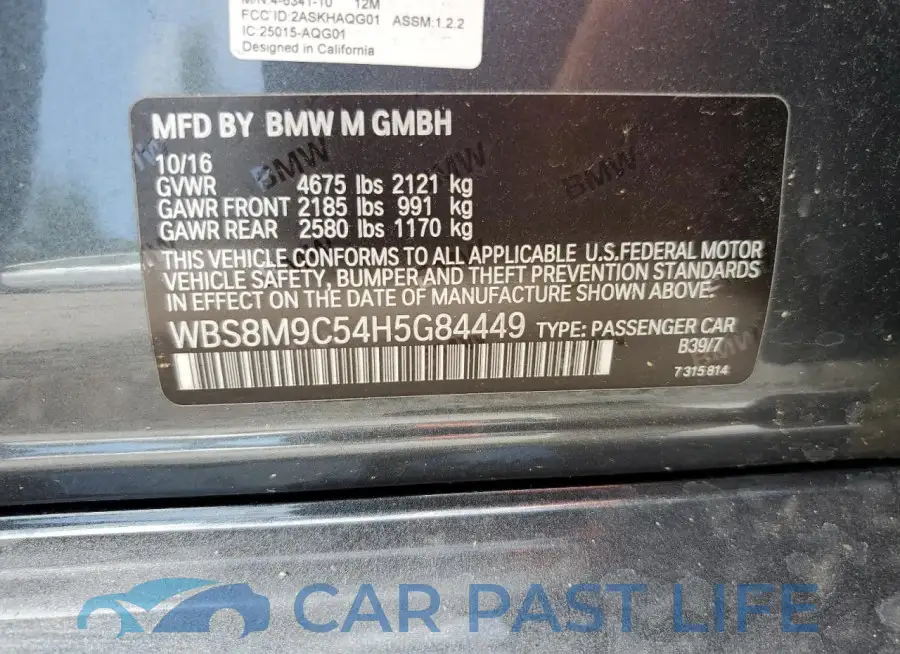 WBS8M9C54H5G84449# 12