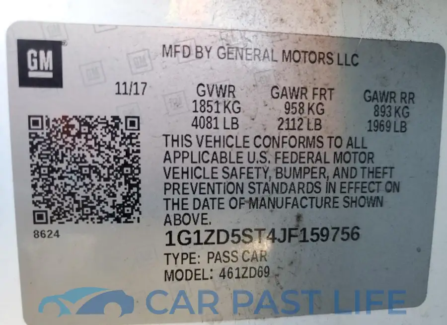 1G1ZD5ST4JF159756# 12