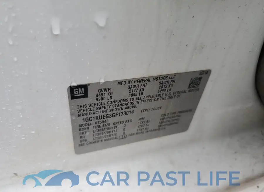 1GC1KUEG3GF173014# 12
