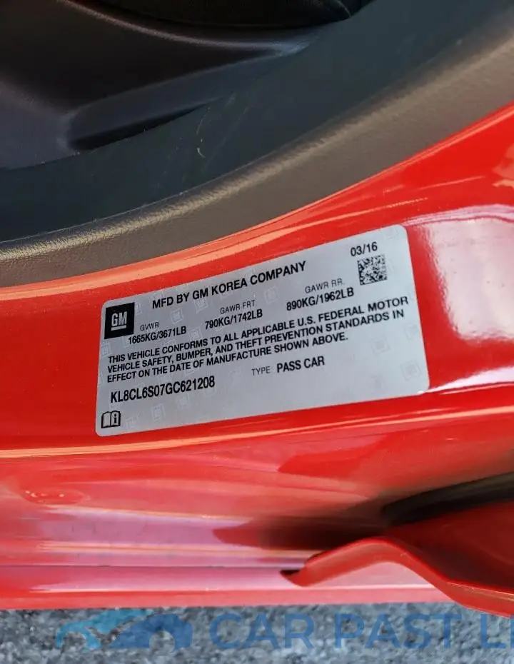 KL8CL6S07GC621208# 12