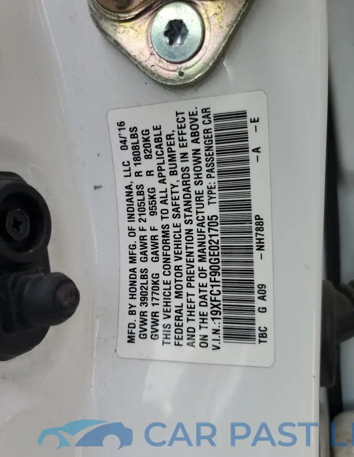 19XFC1F90GE021705# 12