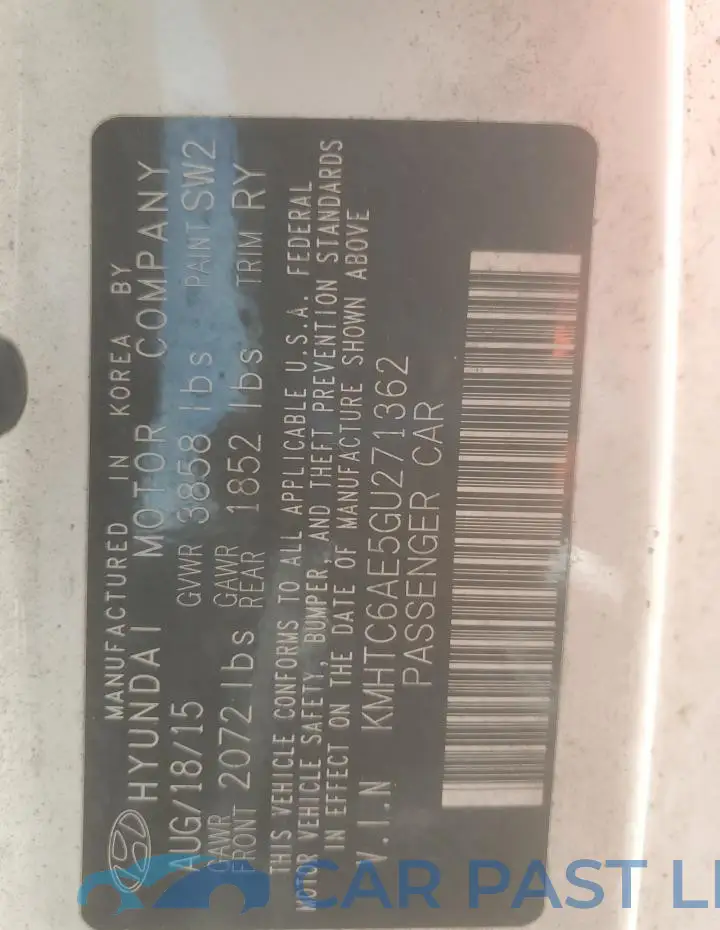 KMHTC6AE5GU271362# 12