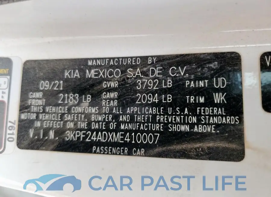 3KPF24ADXME410007# 12