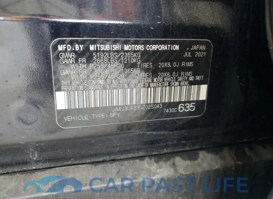 JA4J3UA83NZ025043# 12