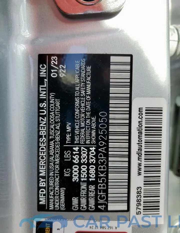 4JGFB5KB3PA925050# 13