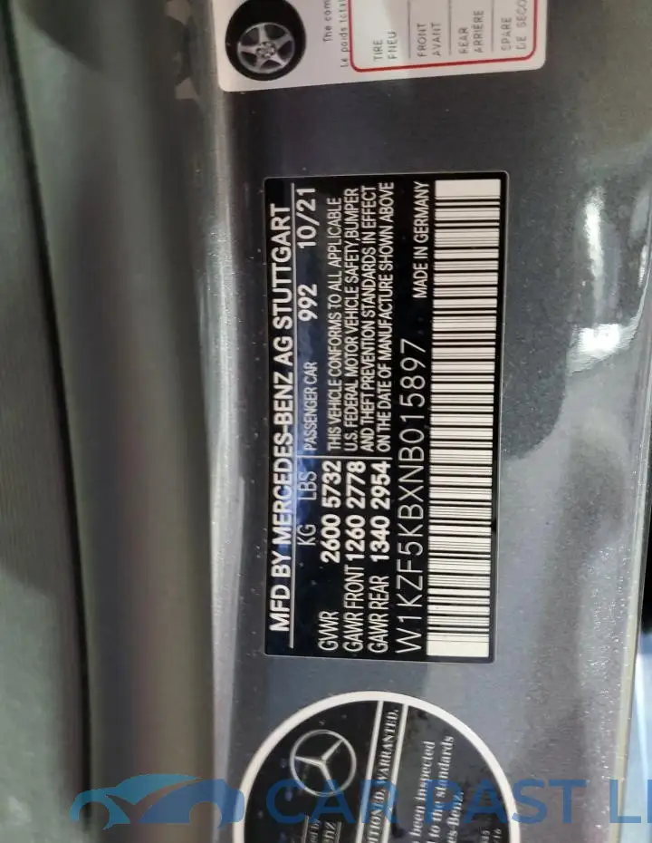 W1KZF5KBXNB015897# 12