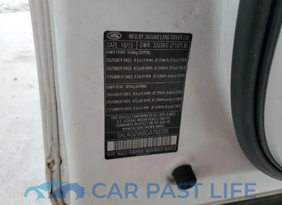 SALAG2V60GA793726# 12