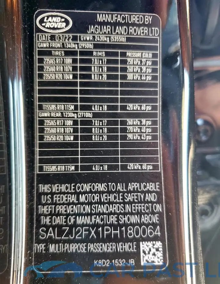 SALZJ2FX1PH180064# 13