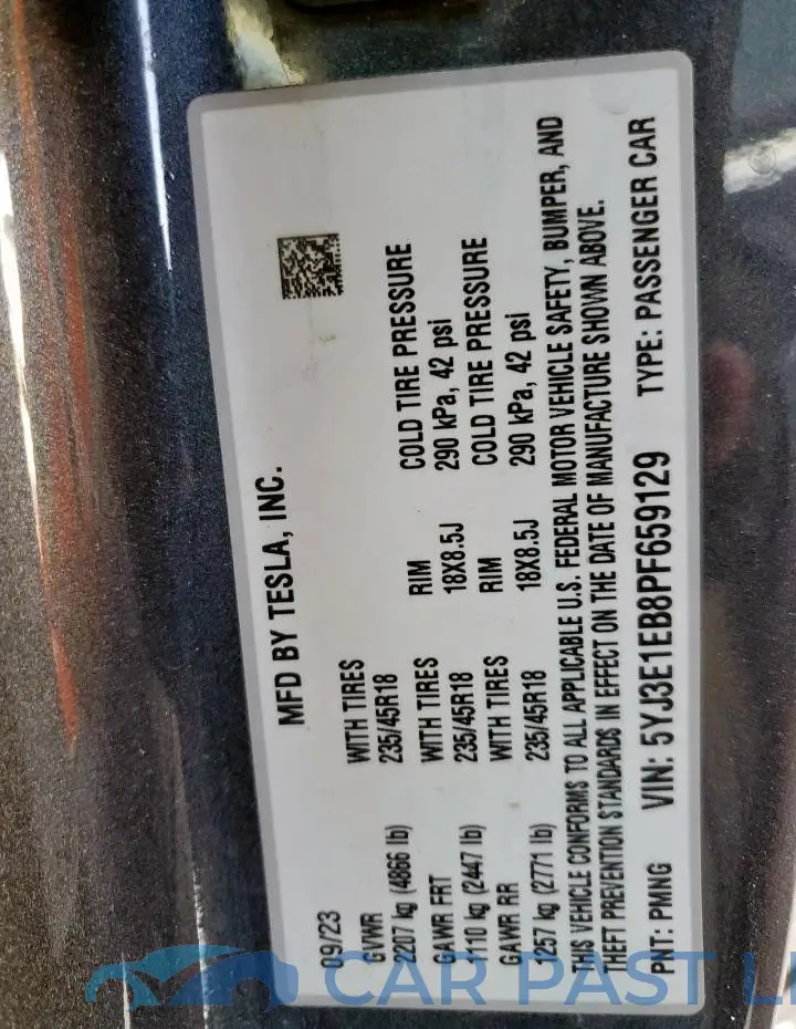 5YJ3E1EB8PF659129# 13