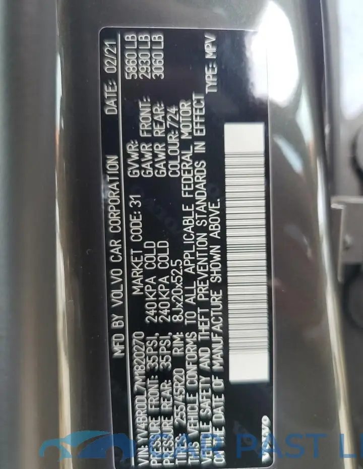 YV4BR0DL7M1820270# 13