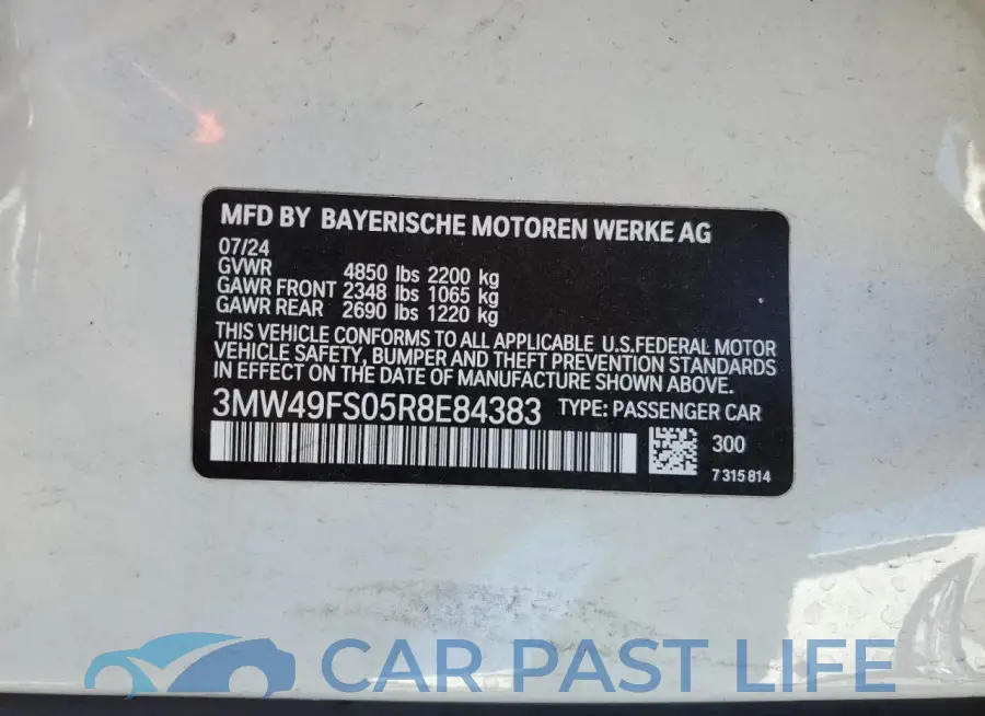3MW49FS05R8E84383# 12