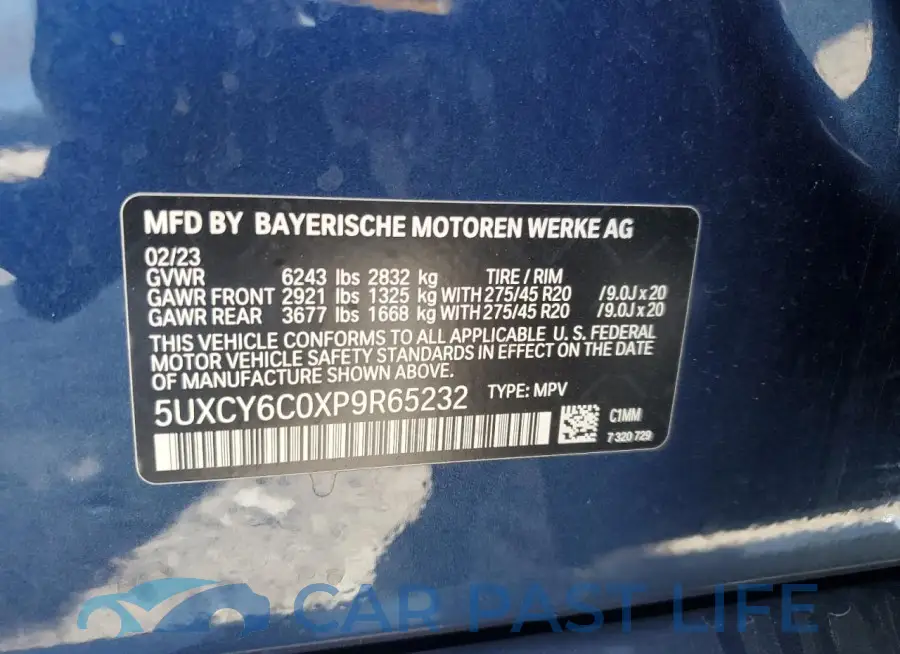 5UXCY6C0XP9R65232# 14